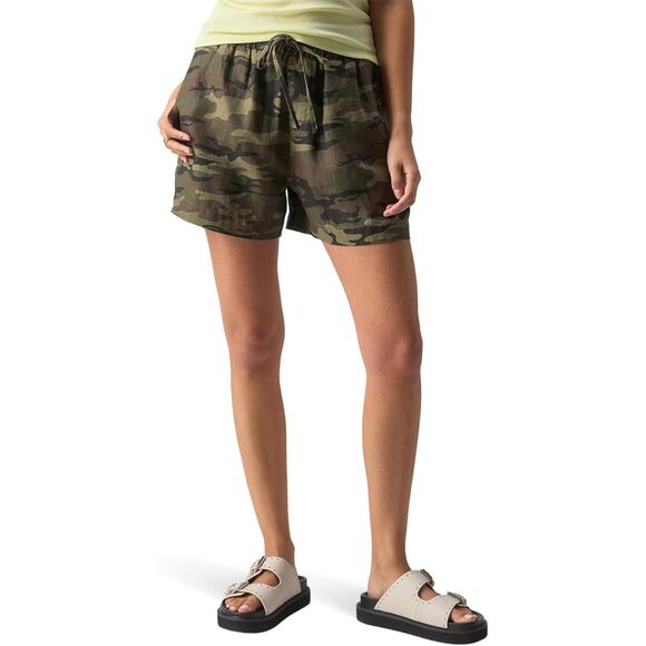 SANCTUARY CLOTHING Breezy Camo Print Paper Bag Shorts Summer Beachy Size Small - Picture 1 of 7